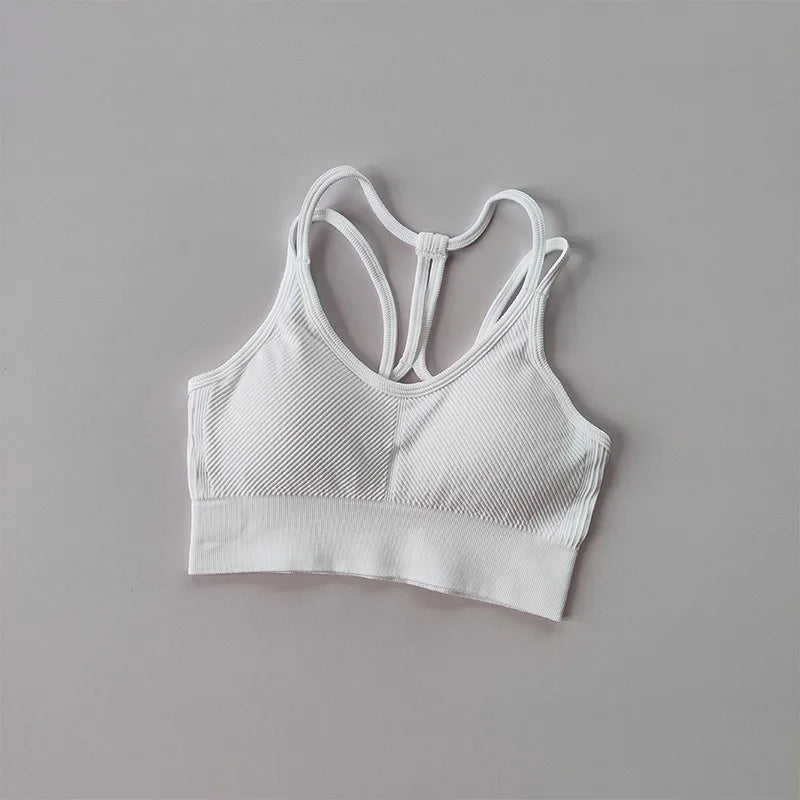 Women Breathable Sports Bra  Anti-sweat Fitness Top  Seamless Yoga Bra Gym Crop Top Brassiere Push Up Sport Bra Gym Workout Top Aviola