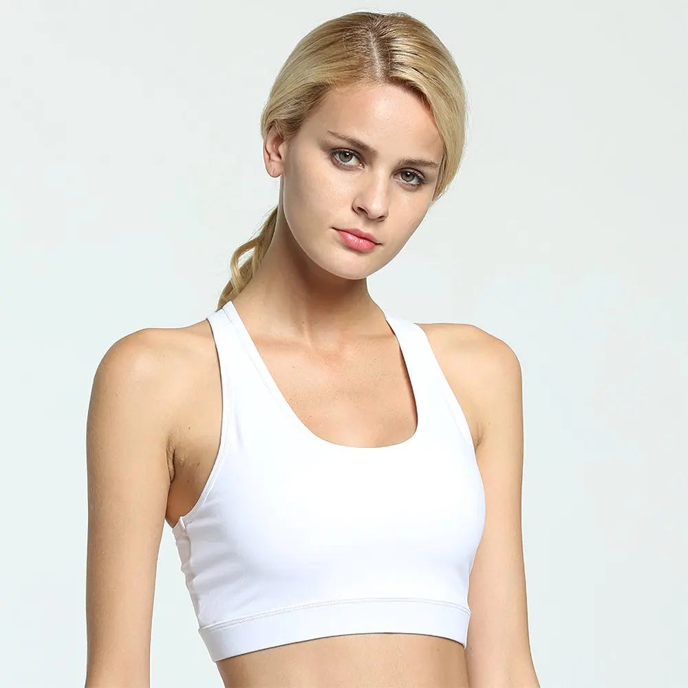 Solid Color Sports Bra Breathable Back Pocket Mobile Phone Yoga Shockproof Women Fitness Gym Running Bra Aviola