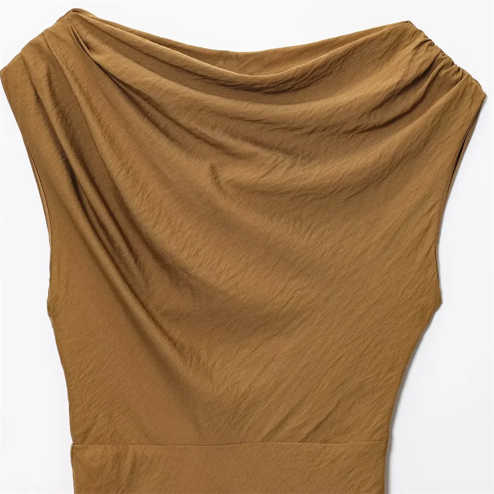 BM&MD&ZA2025oblique shoulder asymmetrical A-line short commuting temperament simple off-shoulder dress short skirt female Aviola