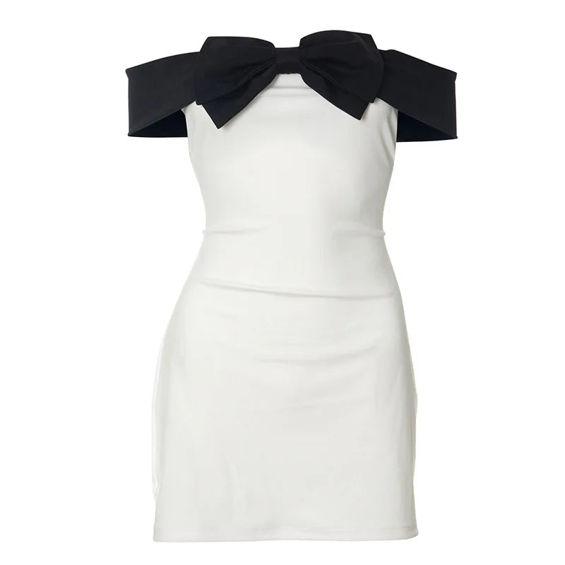 European and American women's Y2K new sexy high-end wrapped chest and buttocks skirt, one shoulder bow tie dress Aviola