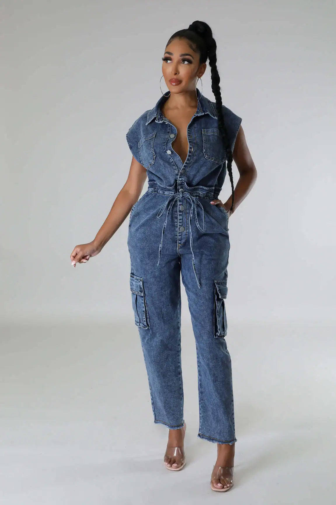 Demin Overalls Women Slim Fit Jumpsuits Sleeveless One Piece Long Pants Mom Jeans High Waist Y2k Club Party Casual Rompers Aviola