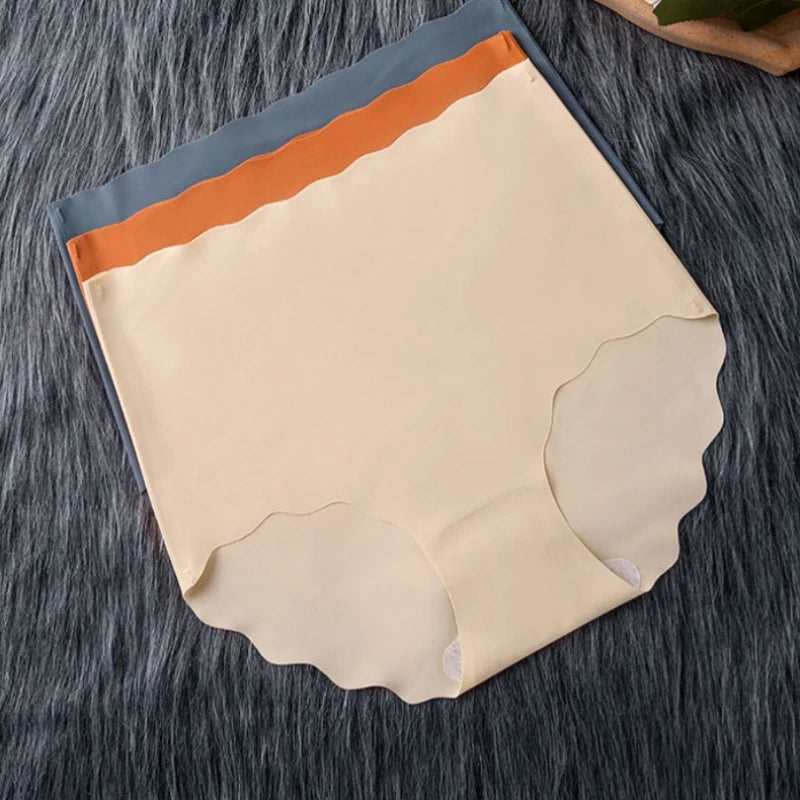 10Pcs/Set Panties Women Seamless Briefs Ice Silk High Rise Panties Female Underpants Solid Comfy Underwear Lingerie Aviola