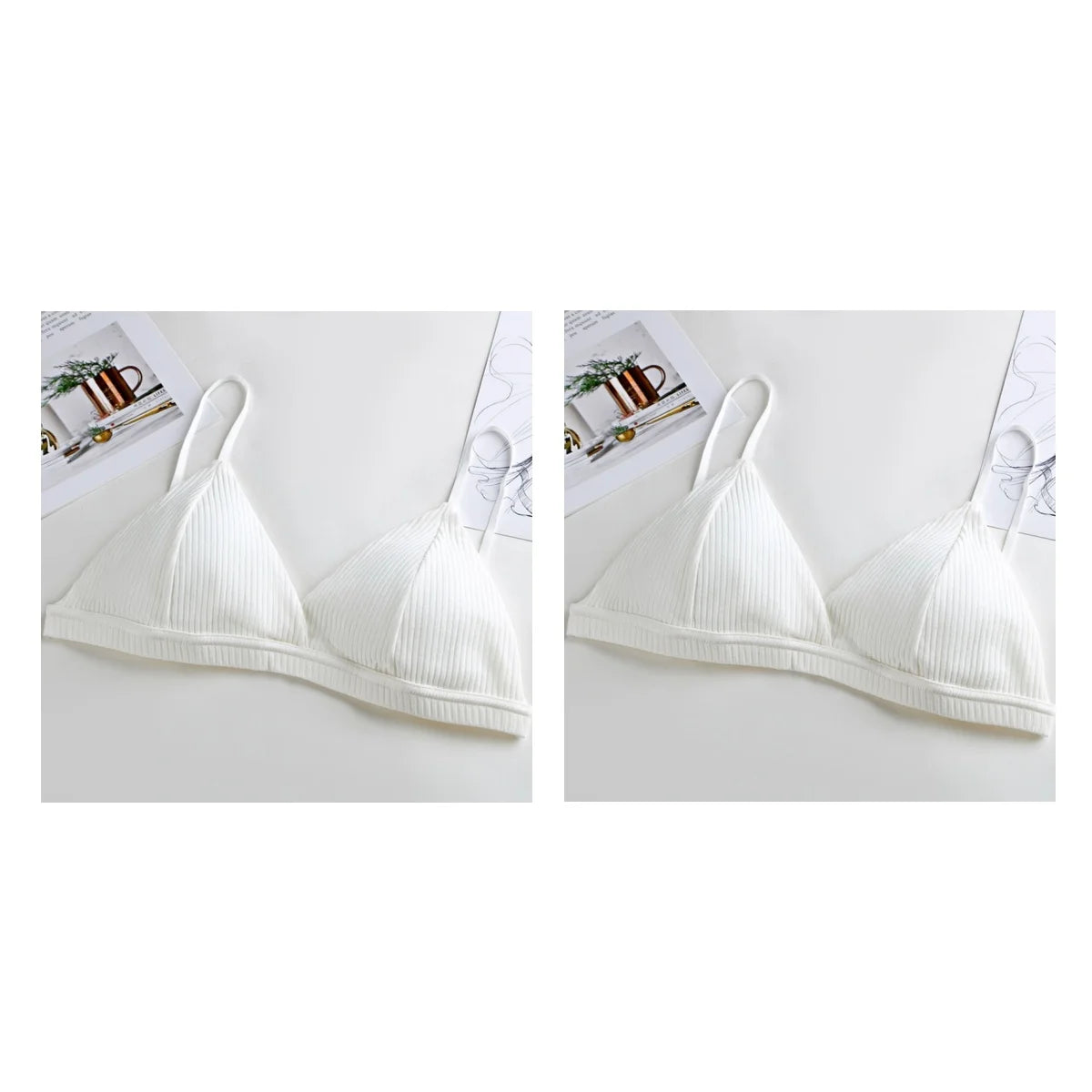 2Pcs/Set Cotton Bras For Women Push Up Bralette Sexy Lingerie Brassiere Female Wire Free Seamless Underwear Padded Bras Aviola