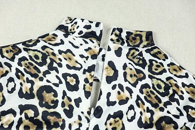 Nibber Sexy Leopard Print Jumpsuits Women Style Hollow Bandage Full Sleeve Skinny Peach Hip Midnight Coquette Fashion Overalls Aviola