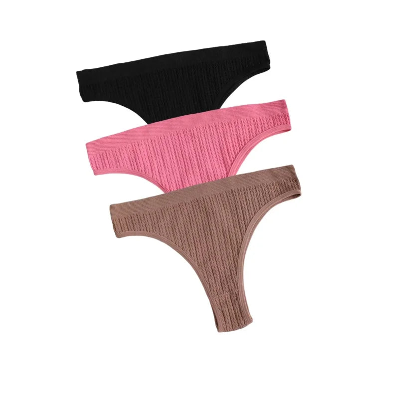 3Pcs/Set Seamless Panties Women Low Waist Briefs Soft Underwear Solid Color Sexy Lingerie Female Underpants Stretch Panty Aviola