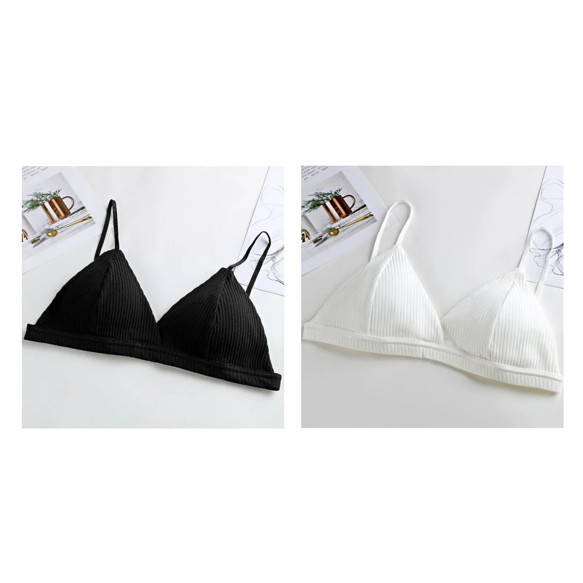 2Pcs/Set Cotton Bras For Women Push Up Bralette Sexy Lingerie Brassiere Female Wire Free Seamless Underwear Padded Bras Aviola