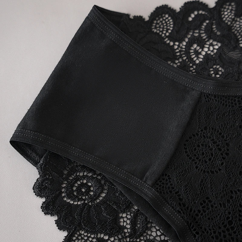 5PCS Cotton Panties Women's Fashion Floral Lace Briefs Set Patchwork Hollow Out Sexy Female Underwear Lingerie Aviola