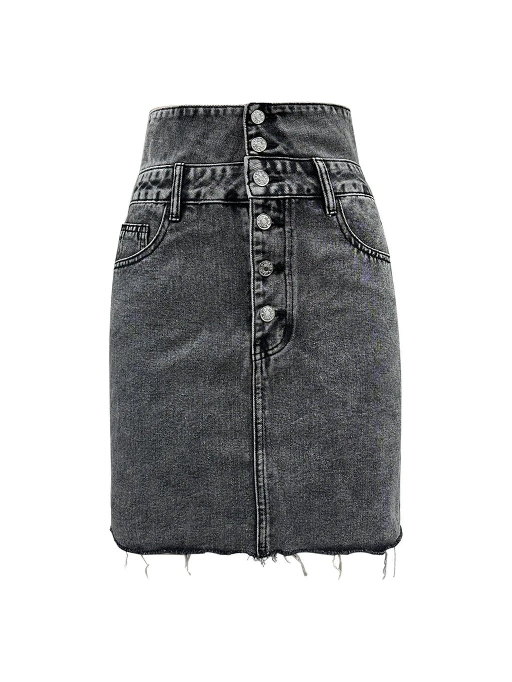 Denim Skirts Women Mid Length Skirt A Line Slim Mom Jeans Button Elegant Splice Y2k Temperament Casual Party Club Summer 2025 Aviola