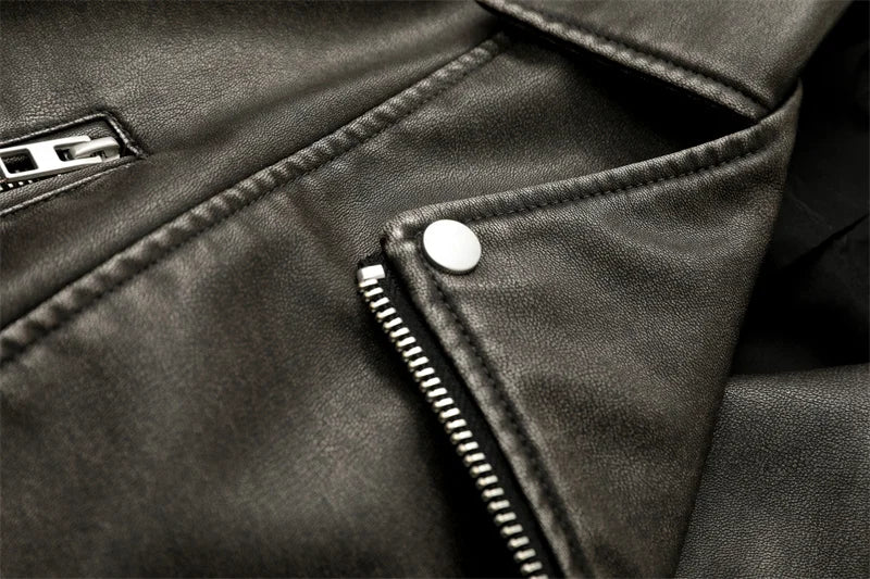 RARF 2024New Coal graysty le Women's washed leather jacket with belt, short coat with downgraded zipper and vintage lapel jacket Aviola