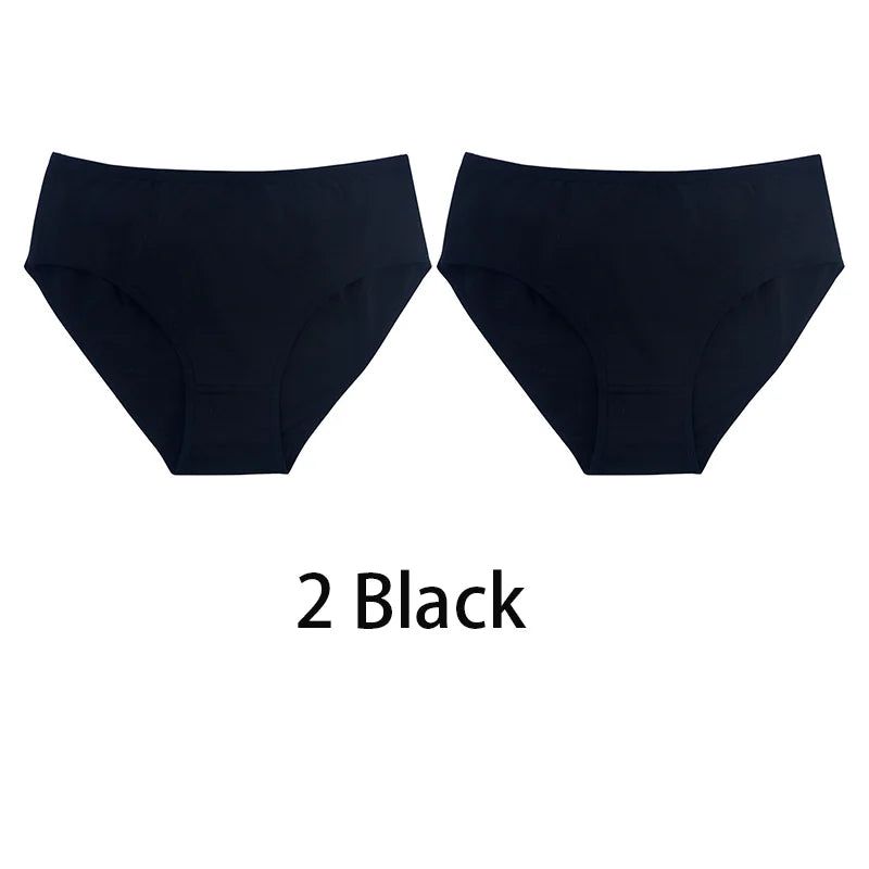2PCS/Set Women Sexy 95% Cotton Panties Plus Size Underwear Female Underpants Girls Soft Briefs Comfort Lingerie Aviola