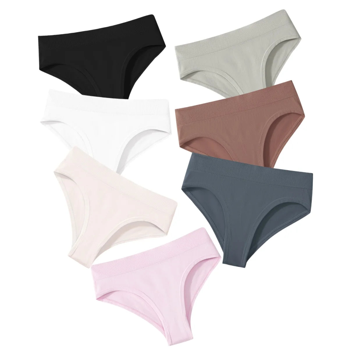 7Pcs/Set High Rise Briefs Women Panties Seamless Underwear Female Underpants Solid Color S-XXXL Sexy Lingerie Comfort Panty Aviola