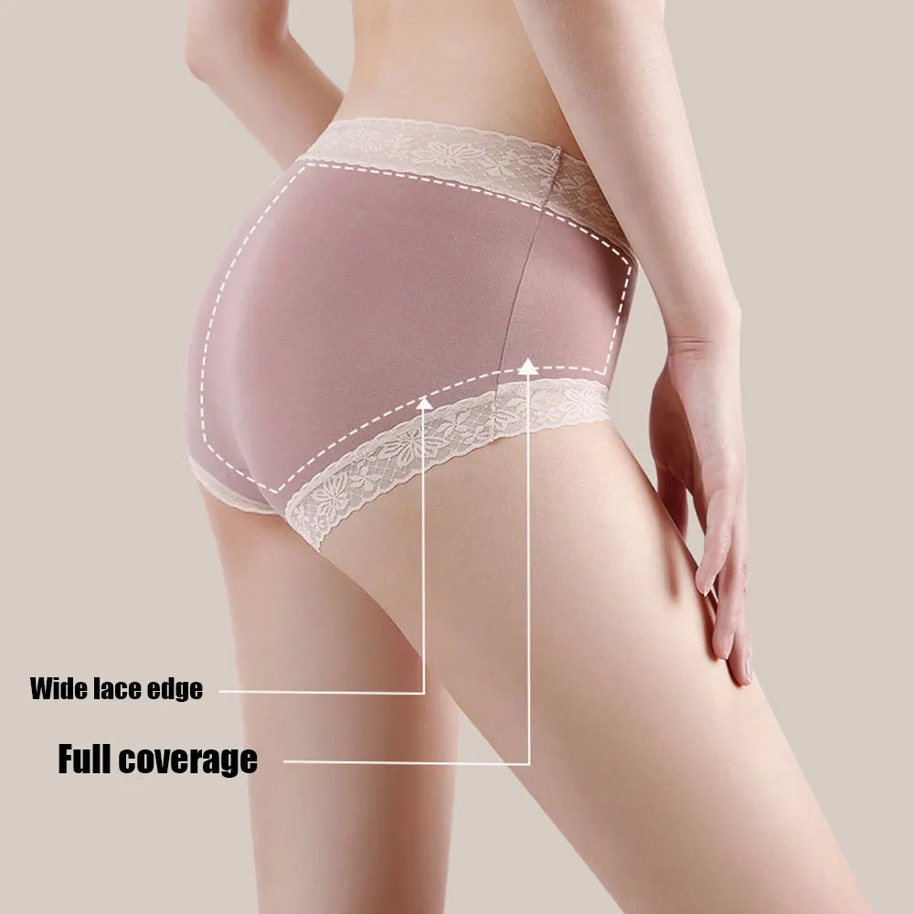 3PCS Cotton Size M-XXL Women's Panties Sexy Fashionable Women's Underwear Ladies lace Comfortable Briefs Girl's Lingerie Aviola