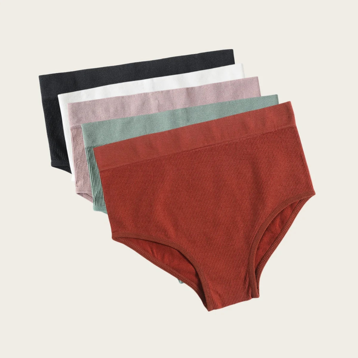 5Pcs/Set Sexy Panties Women Comfort Briefs Soft Intimate High Rise Panty Female Lingerie Solid Color Underpants M-XL Aviola