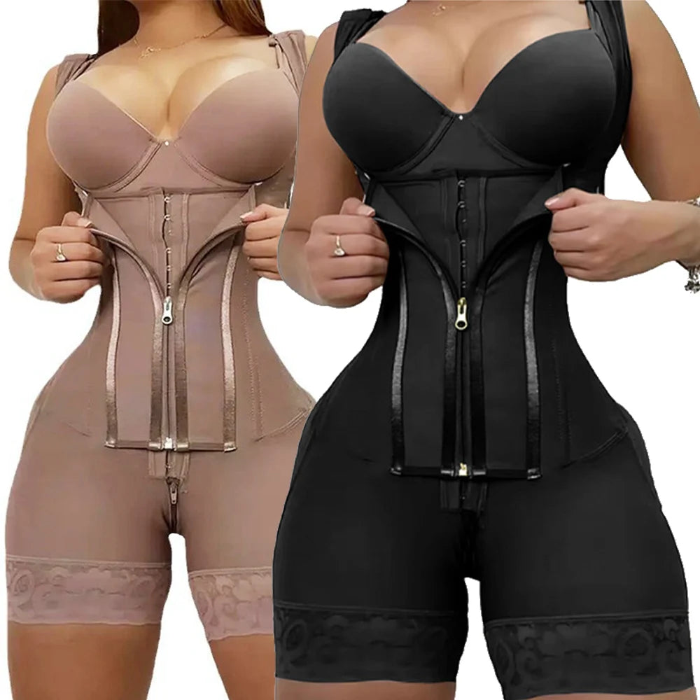Body Shaper Women Colombian Fajas Shapewear Bodysuit 9-bone High Compression Girdles Double Tummy Control Full Body Open Crotch Aviola