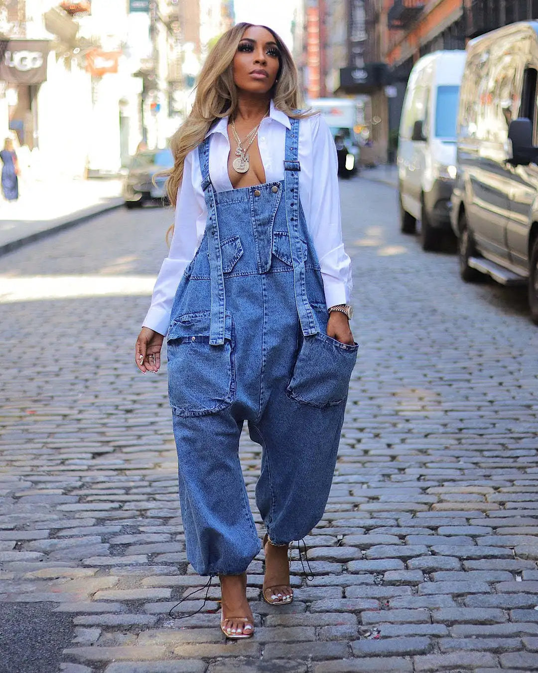 Women Jumpsuits Suspenders Jeans Pant One Piece Demin Overalls Y2k Streetwear Wide Leg Long Pant Casual Loose Rompers Mom Aviola