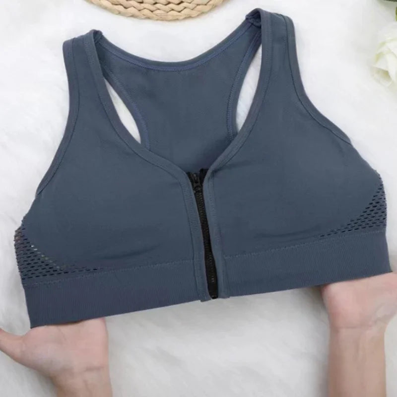 Seamless Bras Crop Top Women V-Neck Front Zipper Push Up Tank Top Women's Sports Underwear Padded Camisoles Aviola