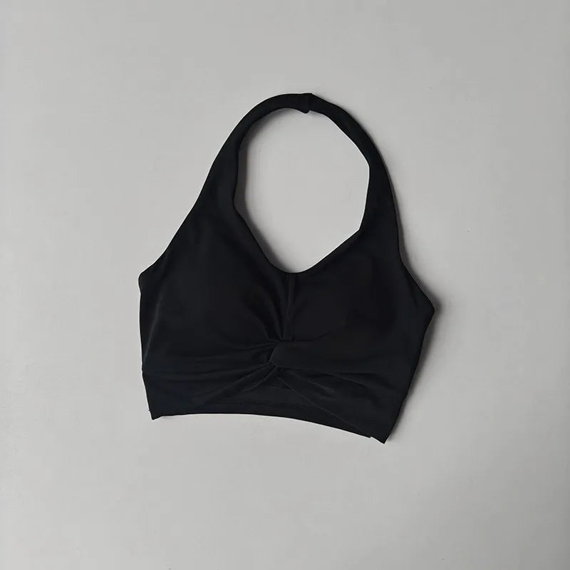 Women's Sexy Hanging Neck Sports Bra Quick Dry Fitness Beauty Back Training Running Sports Bra Comfortable Support Yoga Bras Aviola
