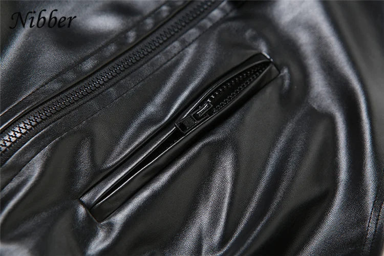 Nibber Leather Punk Sexy Tank Tops Women Halter Neck Zipper Backless Sleeveless Top Female Locomotive Streetwear Nightclub Vest Aviola