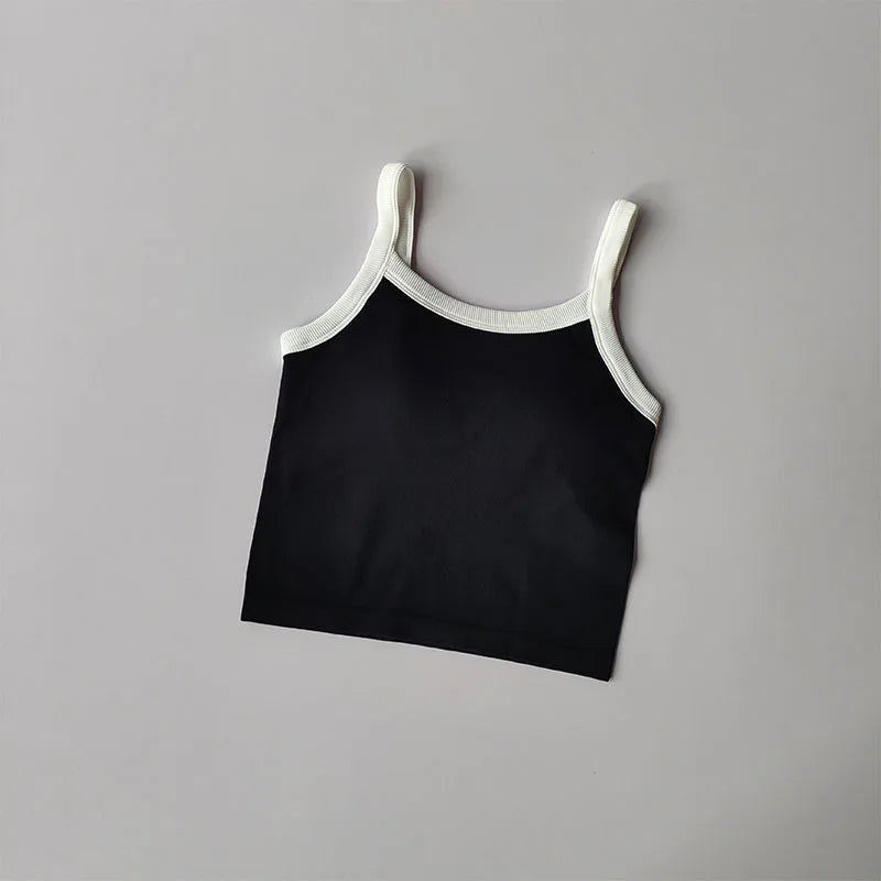 2024 New Sexy Sports Bras Women Fitness Vest Sports Top Tank Top Push Up Bra Running Fitness Breathable Stitching Color Yoga Bra Aviola