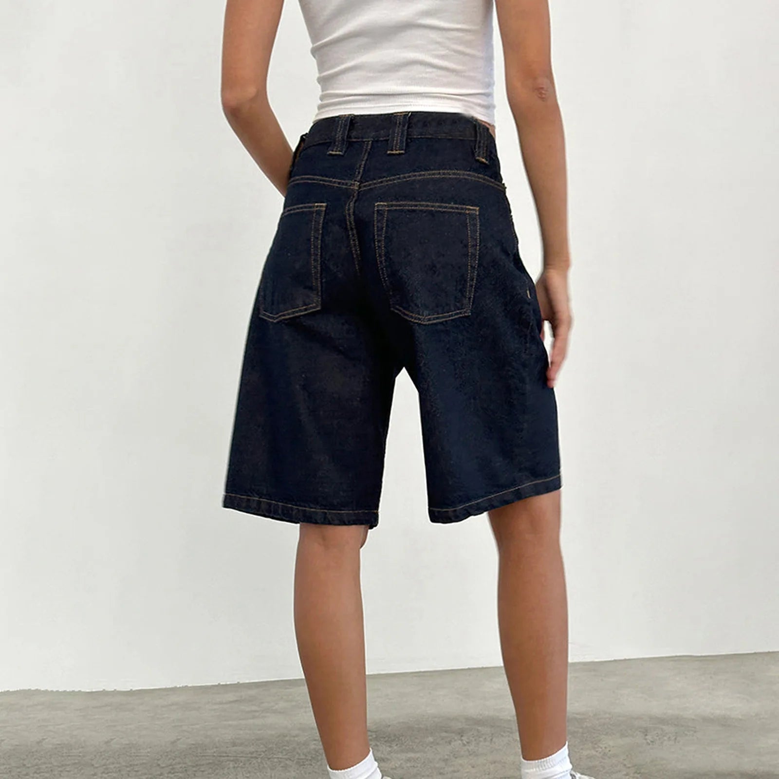 Denim Pant Women Wide Leg Jeans Calf Length Pants High Waist Straight Trousers Y2k Streetwear Mom Jeans Casual Loose Summer Aviola