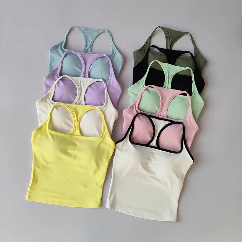 Women's Pilates Tank Top Push-Up Sports Bra Hollow Breathable Fitness Bras Gym Yoga Vest Sexy Running Tops Sportswear Aviola