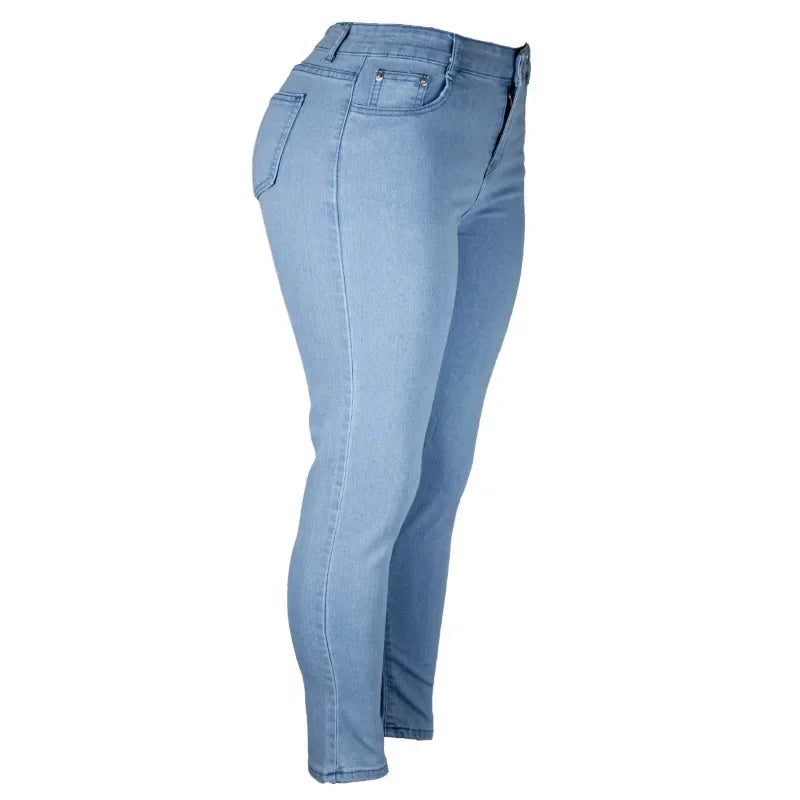 Sheath Pencil Jeans Women Pants Solid Vintage Skinny Ankle Length Pants Denim Mid Waist Washed 2025 Streetwear Slim Fit Jean Aviola