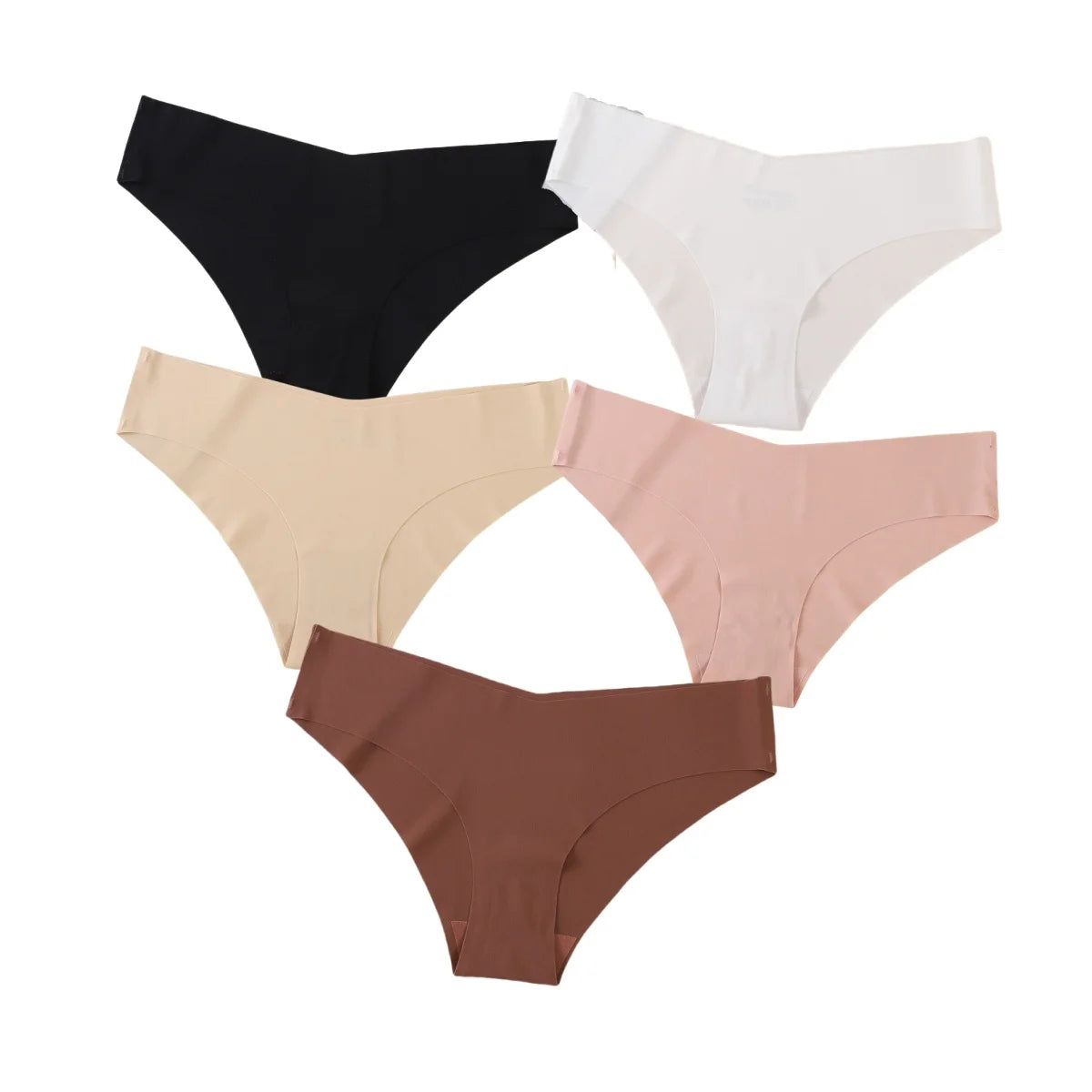 5Pcs/Set Women Panties Seamless Briefs Thin Female Vneck Underpants Summer Soft Panties Sexy Lingerie Underwear Underwear Aviola