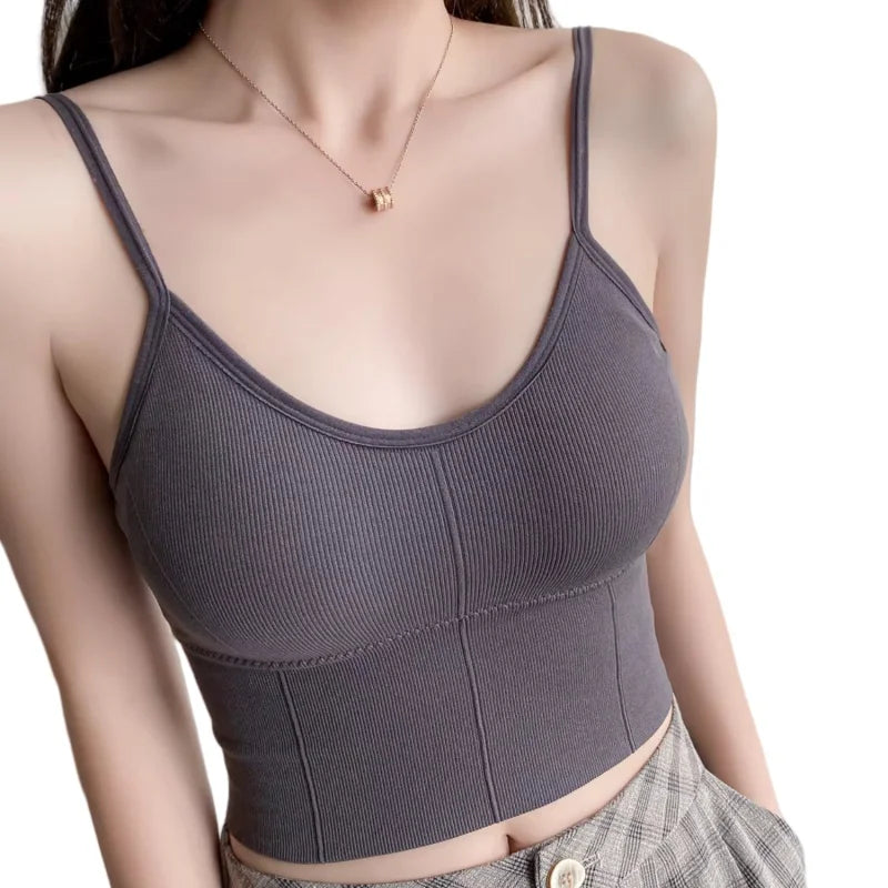 Women Tops Seamless Bra Tube Top Fitness Crop Top Comfort Underwear Female U Back Sexy Lingerie Padded Camisole Aviola