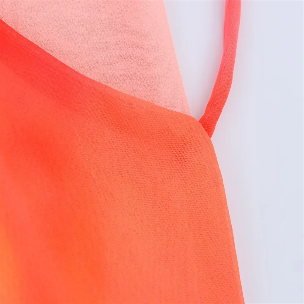 BM&MD&ZA2025backless design printed thin scarf decorated long skirt sexy temperament beach style dress summer women's clothing Aviola