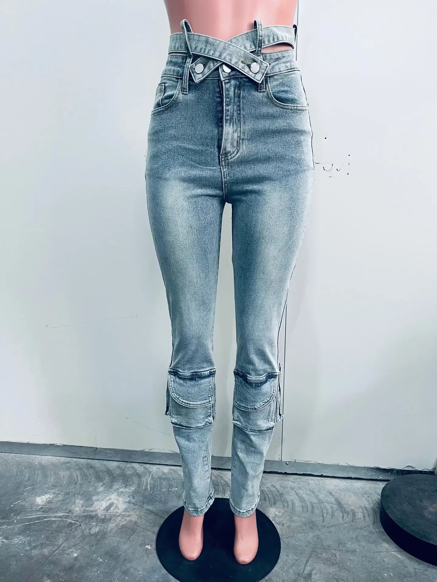 Jeans Women Denim Straight Pants Streetwear Mom Full Length High Waist Multiple Pockets Distressed Washed 2025 Vintage Trousers Aviola
