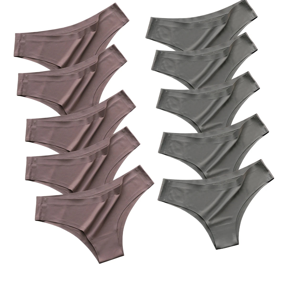 10Pcs/Set Seamless Panties Women Ice Silk Underwear Sexy Sports Briefs Low Waist Panties Female Soft Ultra-thin Lingerie Aviola