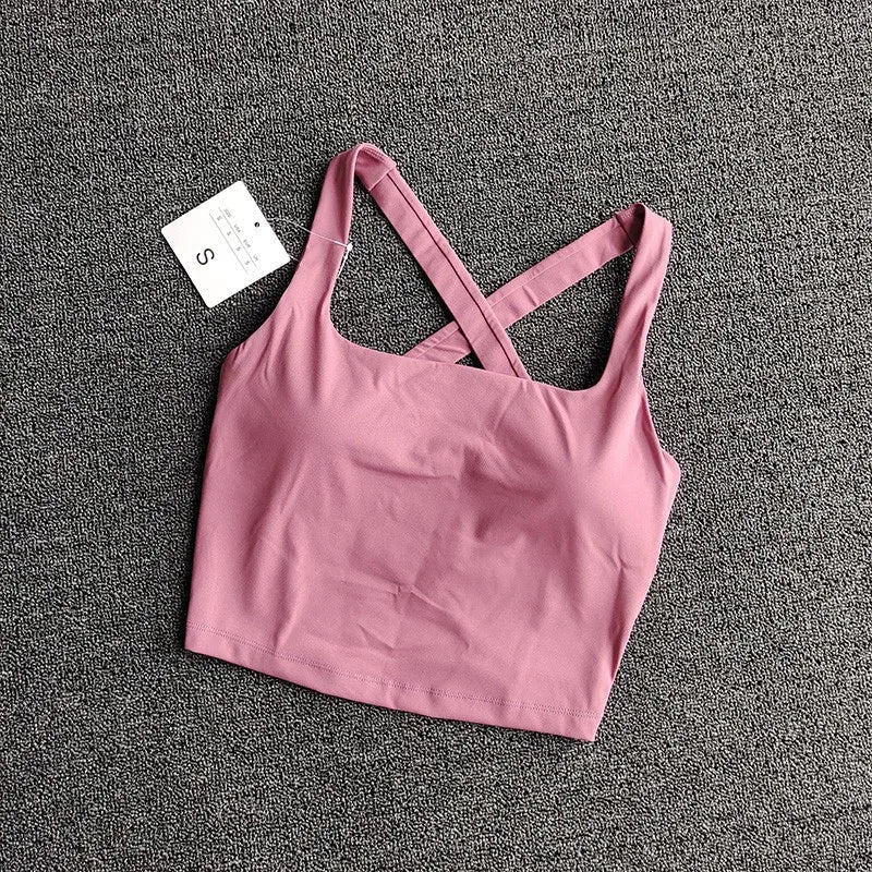 Women Top Cross Strap Sports Bra Push Up Sport Bra Yoga Crop Top Brassiere Yoga Fitness Top Breathable Beauty Back Gym Bras Aviola