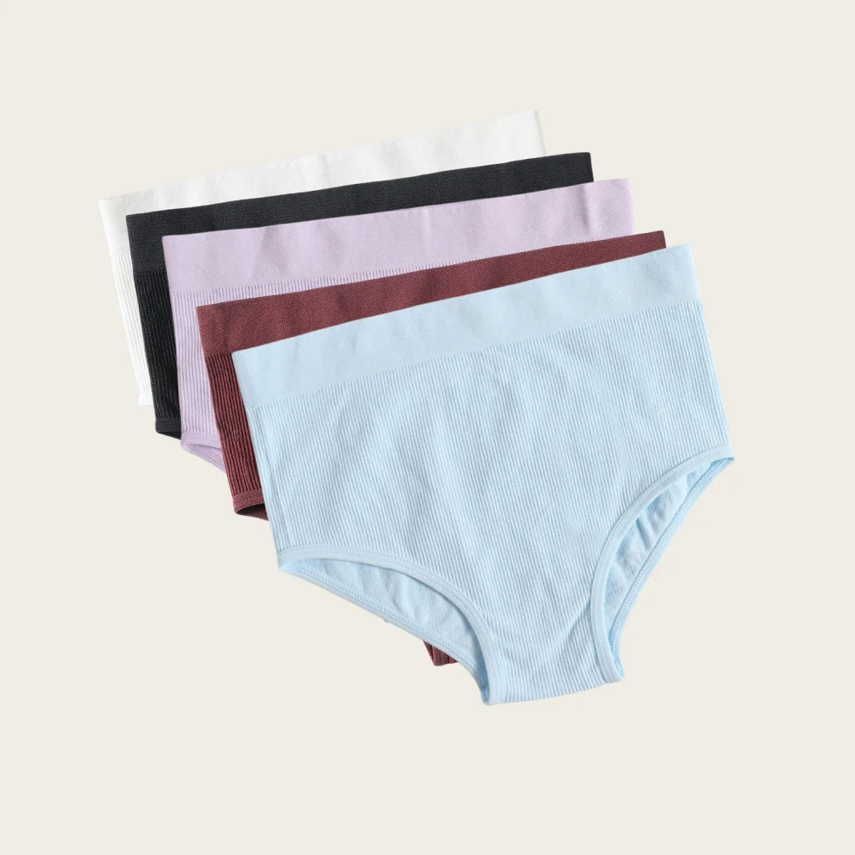 5Pcs/Set Sexy Panties Women Comfort Briefs Soft Intimate High Rise Panty Female Lingerie Solid Color Underpants M-XL Aviola