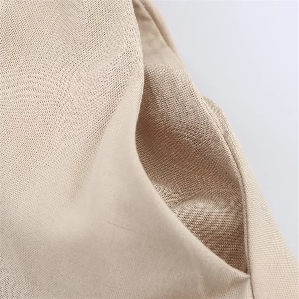BM&MD&ZA2025lapel with belt single-breasted sleeveless loose comfortable simple dress summer new women's clothing Aviola