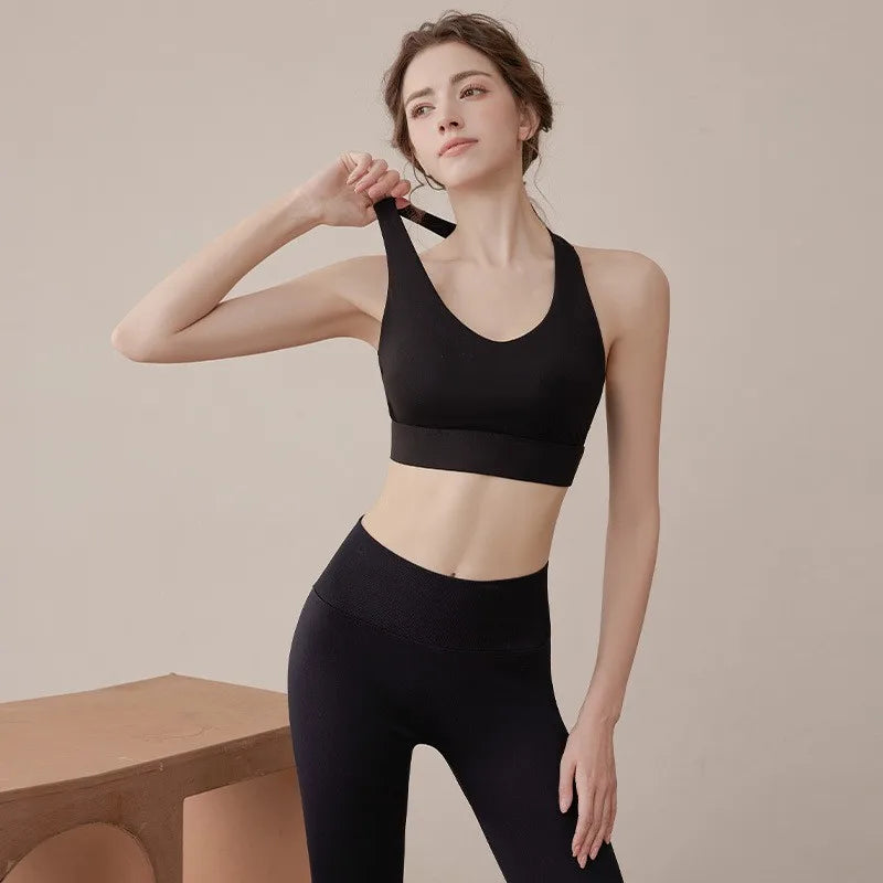 Women's High-Intensity Sports Underwear Shock-Proof Anti-Sagging Yoga Vest Bra Beauty Back Running Bras Fitness Tops Gym Bra Aviola