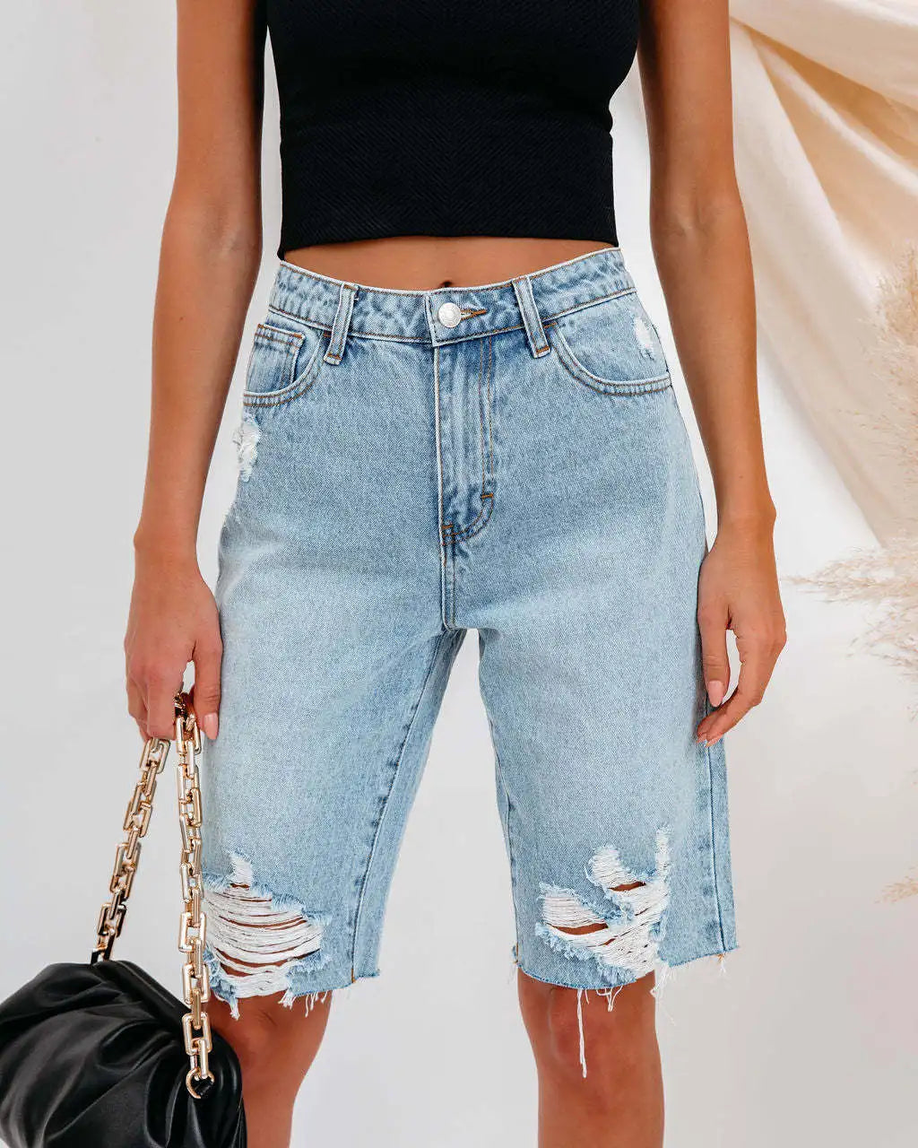 Jeans Denim Pant Women Knee Length Pants Pockets High Waist Casual Straight Trousers Y2k Streetwear Mom Club Summer 2025 Aviola