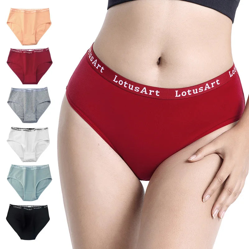 2PCS/Set Cotton Panties Women High Waist Briefs Solid Color Pantys Female Intimates Comfot Breathable Lingerie M-2XL Underpants Aviola