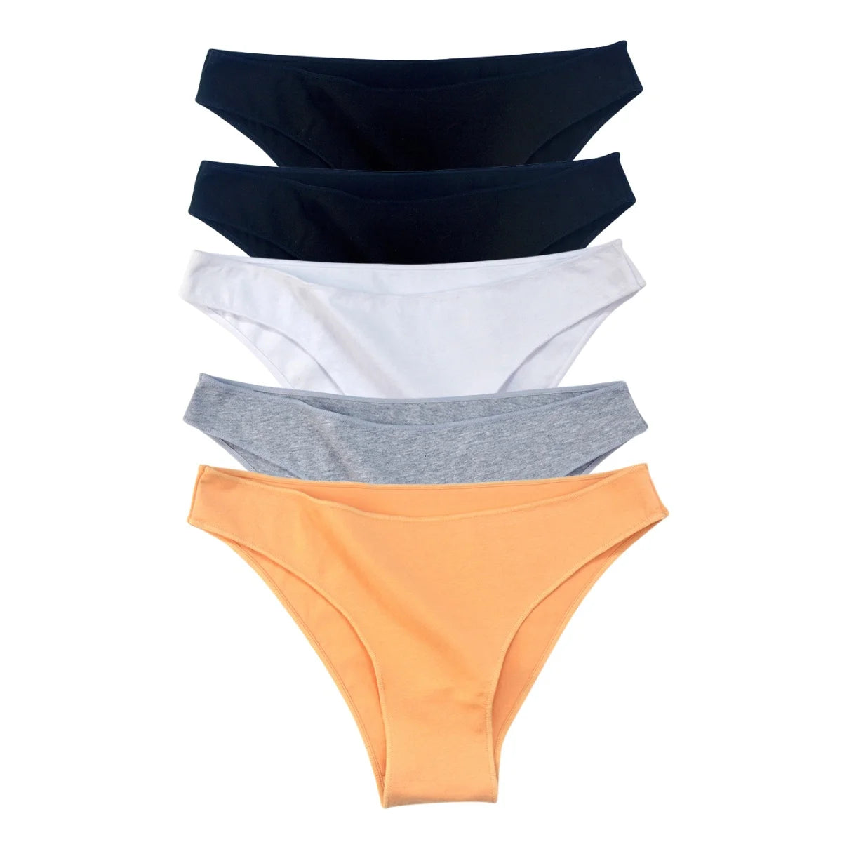 5PCS/Set Cotton Panties Women Low Rise Briefs Solid Color Seamless Underwear Comfy Intimate Breathable Underpants M-XXL Lingerie Aviola