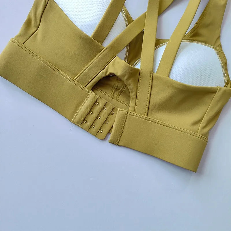 High-end Sports Bra Gym Push Up Bra Women Back High Impact Workout Sport Top Crop Fitness Wear For Yoga Gym Brassiere Sportswear Aviola
