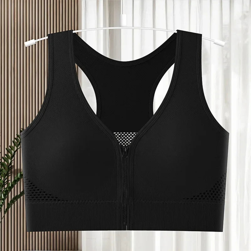 Seamless Bras Crop Top Women V-Neck Front Zipper Push Up Tank Top Women's Sports Underwear Padded Camisoles Aviola