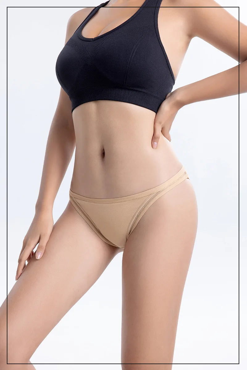 3Pcs/set Women Cotton Panties Female Mesh Underpants Solid Color Bikini Briefs Underwear Ladies Sexy Panty Girls Lingerie Aviola