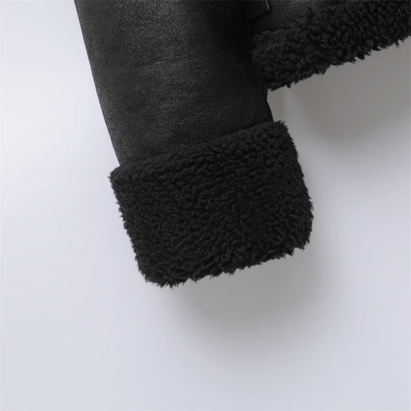 RARF 2024 women's thickened warm fur integrated grab fleece double-sided jacket jacket women's biker top Aviola