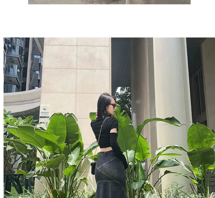 Maxi Skirt Women Casual Mermaid Streatwear High Waist Zipper Denim Skirts Y2k Streetwear Loose Long Mom Jeans Ankle Lenth Summer Aviola