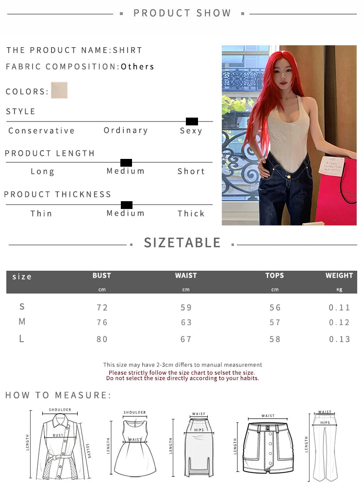 Nibber Halter Vest Women Halter Low-Neck Fake Fishbone Decoration Solid Skinny High Elasticity Simple Classic Daily Street Tops Aviola