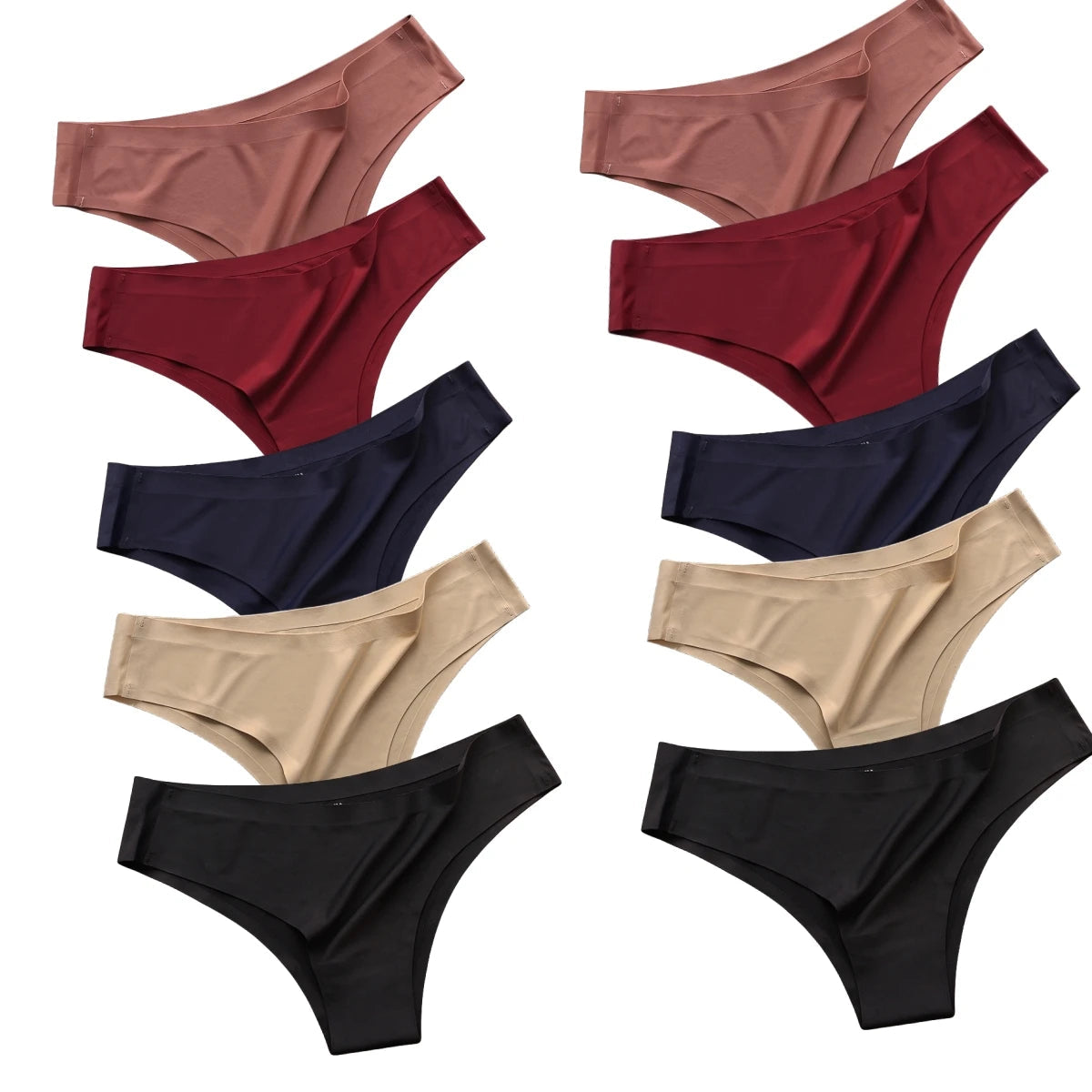 10Pcs/Set Seamless Panties Women Ice Silk Underwear Sexy Sports Briefs Low Waist Panties Female Soft Ultra-thin Lingerie Aviola