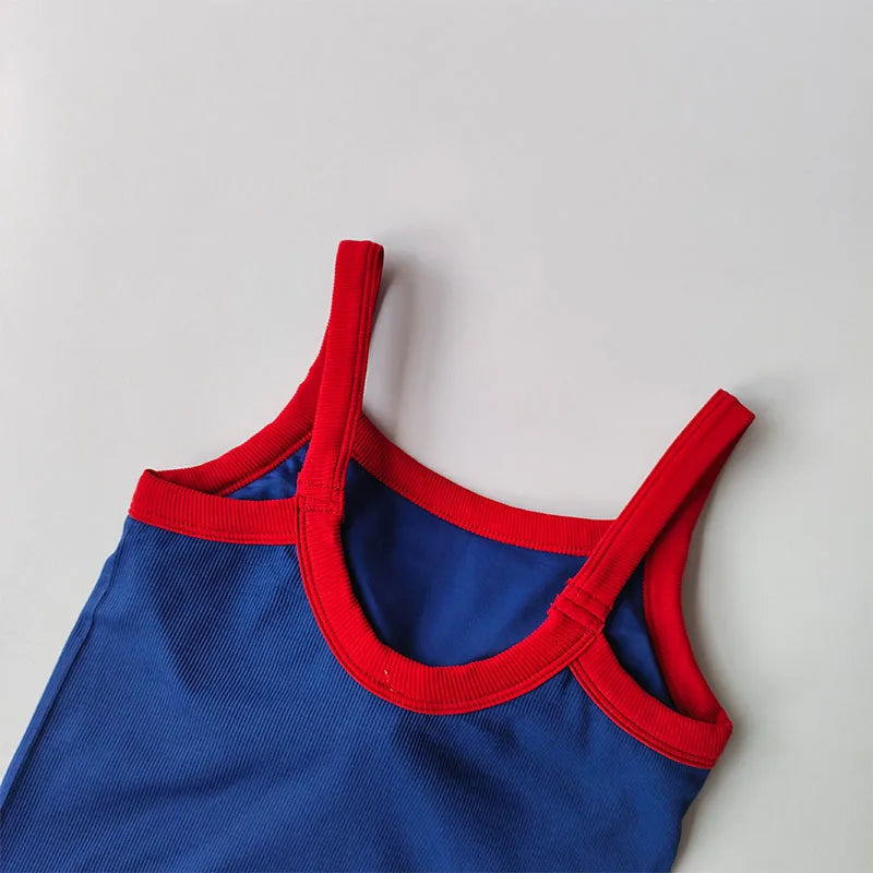2024 New Sexy Sports Bras Women Fitness Vest Sports Top Tank Top Push Up Bra Running Fitness Breathable Stitching Color Yoga Bra Aviola
