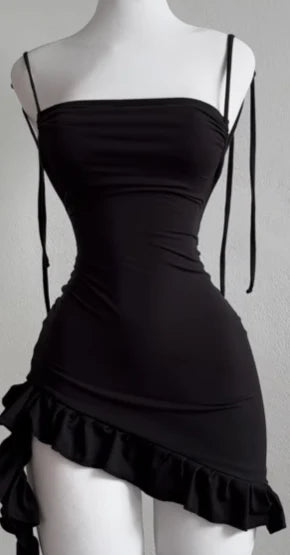 High-end feel Y2K sexy backless lace up spicy girl's hip hugging skirt Aviola
