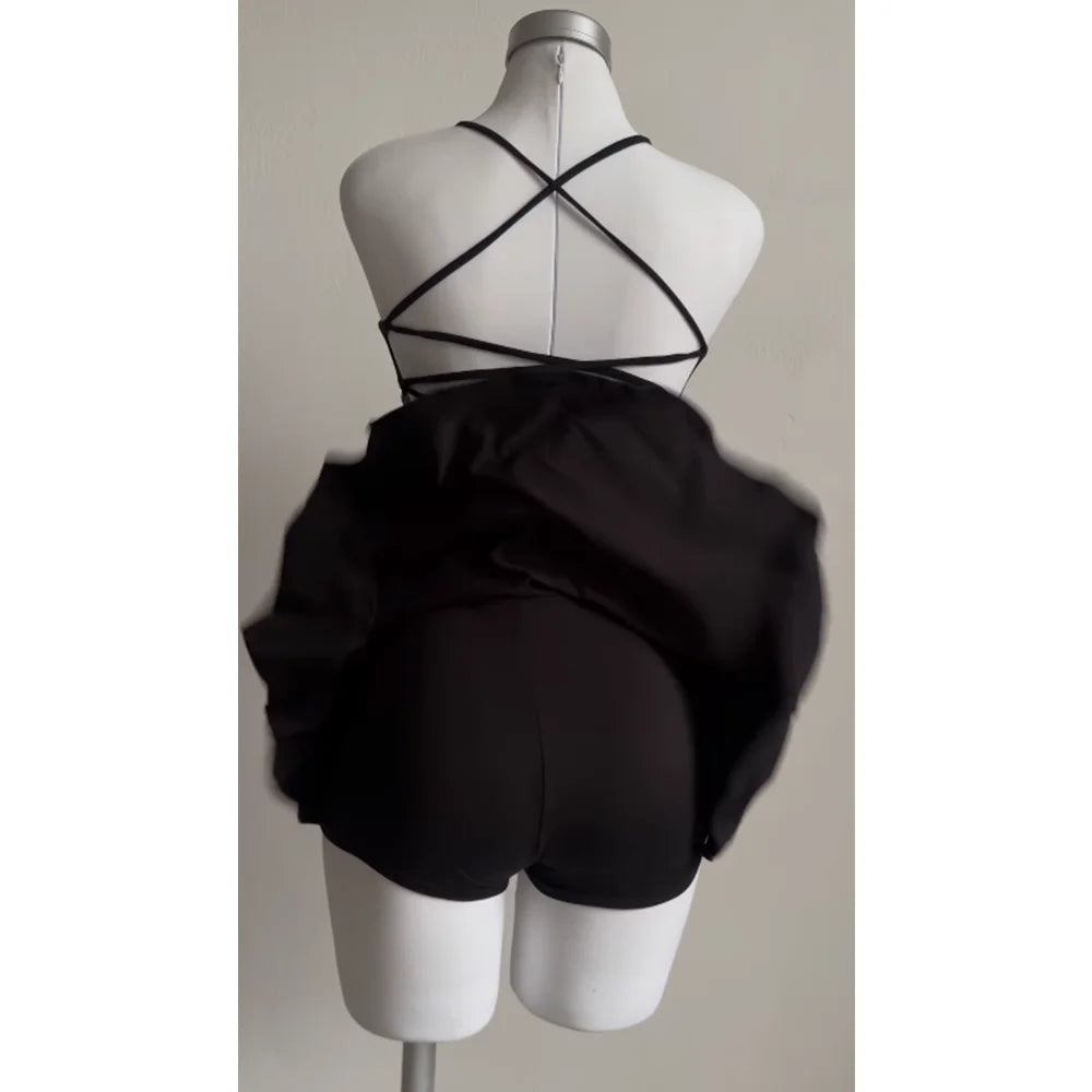Cross-border suspenders two-piece sexy suspenders halter halter skirt Aviola