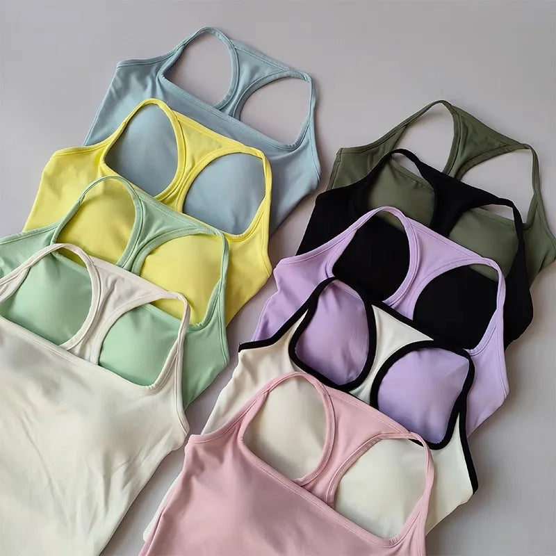 Women's Pilates Tank Top Push-Up Sports Bra Hollow Breathable Fitness Bras Gym Yoga Vest Sexy Running Tops Sportswear Aviola