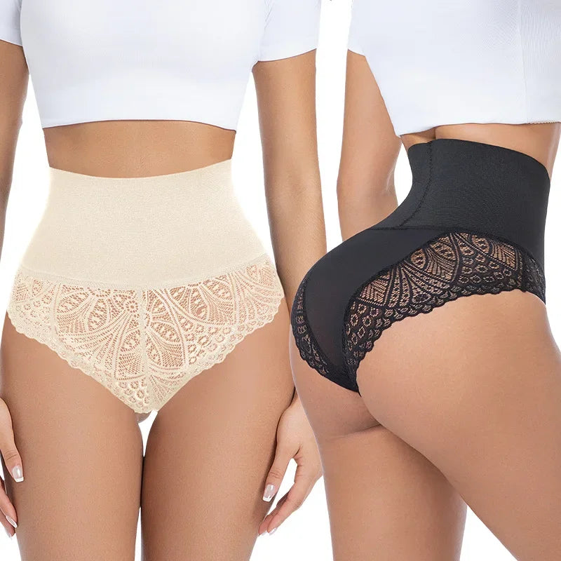 Women's Lace Tummy Control Panties High Waist Slimming Shaper Briefs Sexy Body Shapewear with Butt Lifting and Hourglass Fit Aviola